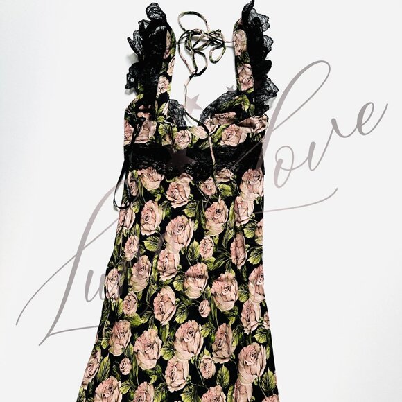 FOR LOVE & LEMONS Fallen Rose Maxi Dress NWT - Picture 10 of 13